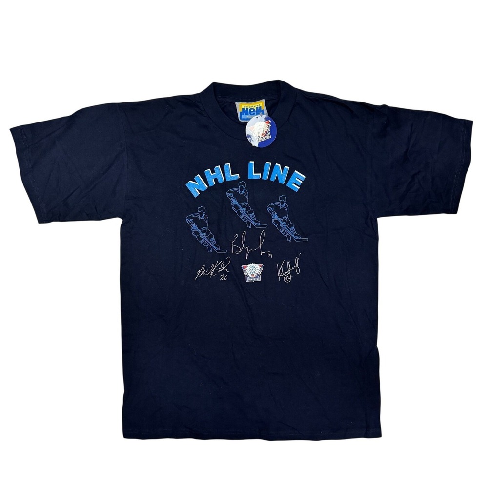 Vintage Neh NHL Line Linkoping HC Hockey T-Shirt Navy Blue Mens Large NWT